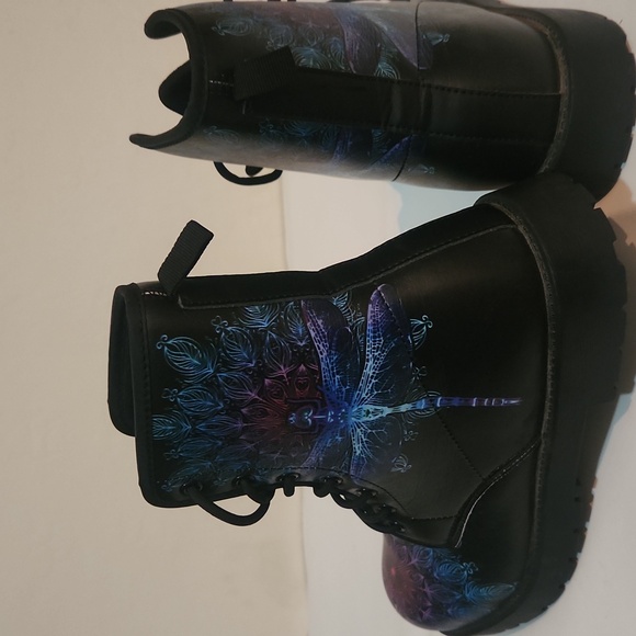 Purple Dragonfly Mandala Women's Boots Size 9 - Picture 7 of 13
